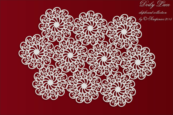 Chipboard - Doily Lace - 1 doily made with 10 rosettes