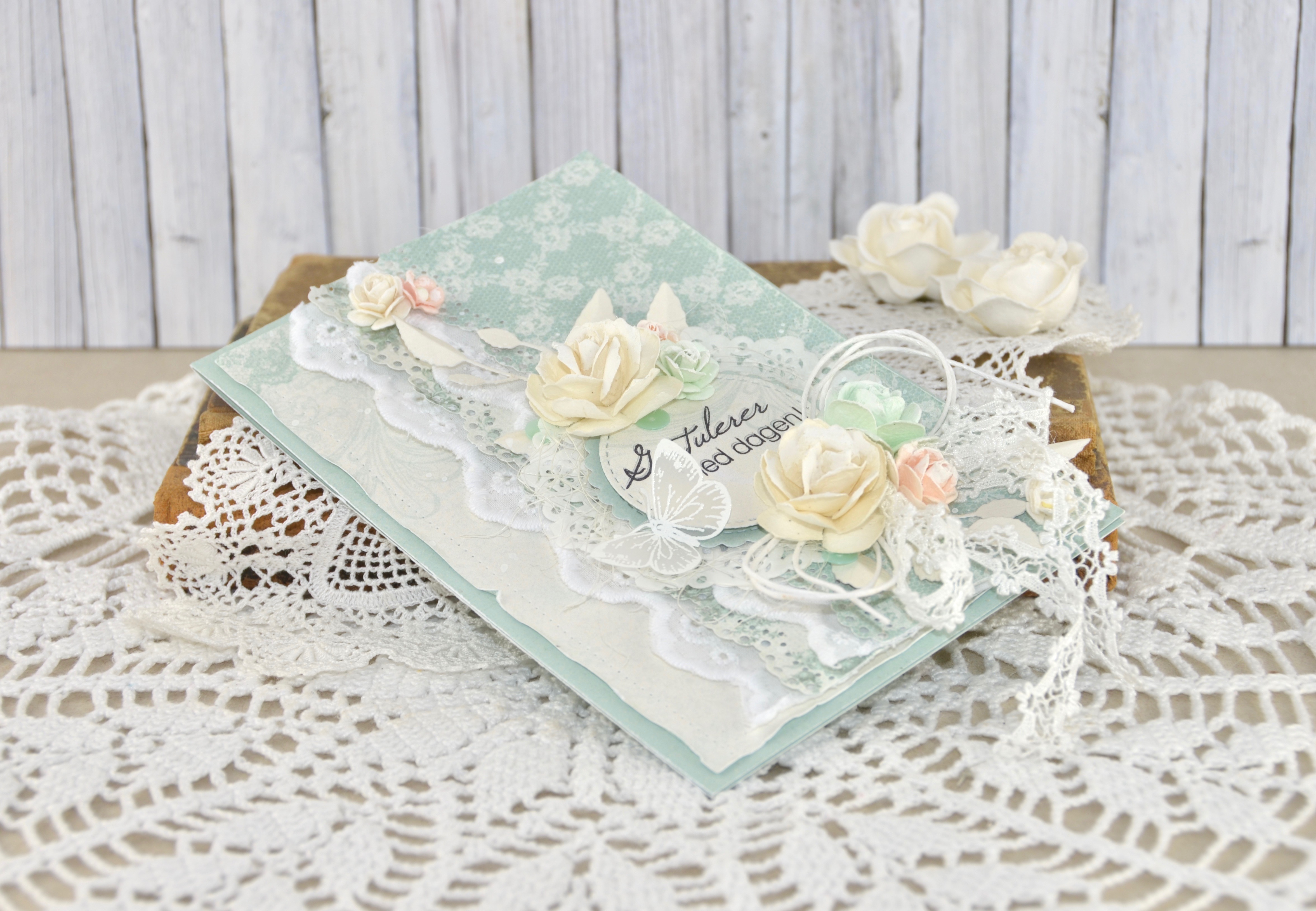 Pastel green wedding card