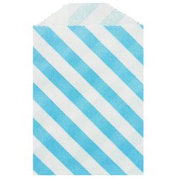 Paper Bags 10pcs 2.75 x 4 " (7x10cm) - Aqua Diagonal Stripes - Whisker Graphic