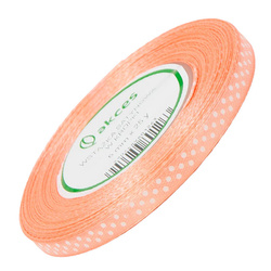 Satin dot ribbon 6mm 22m - salmon