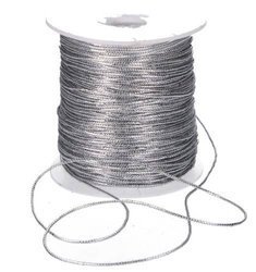 Silver metalized cord 1mm 100m 
