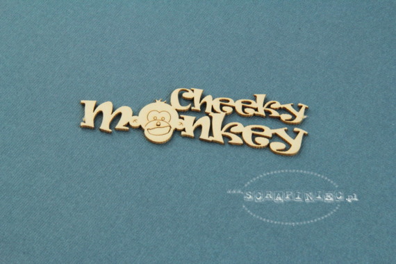  Chipboard Cheeky monkey - lettering 2,5 x 8 cm