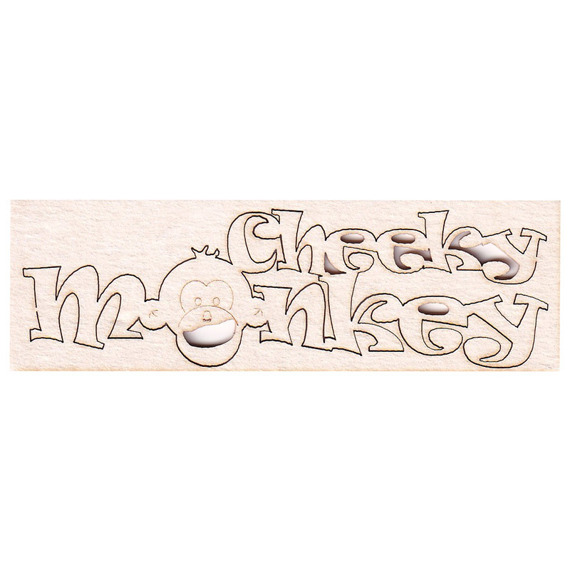  Chipboard Cheeky monkey - lettering 2,5 x 8 cm