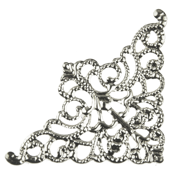 10 FILIGREE SILVER CORNERS