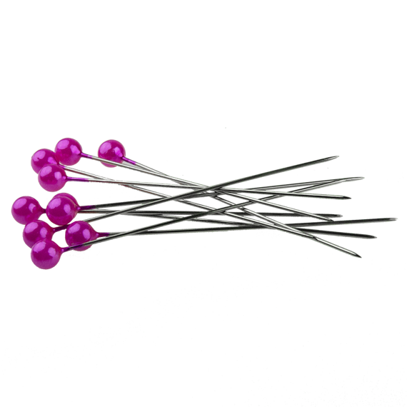 10 PEARLESCENT HOT PINK HEAD PINS