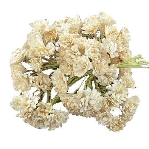 100 DEEP IVORY MULBERRY PAPER GYPSOPHILA FLOWERS