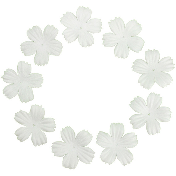 100 FOUNDATION WHITE BLOOMS (2.7cm / 1,06")