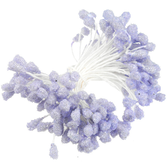 100 LILAC FROSTED DOUBLE HEAD STAMENS