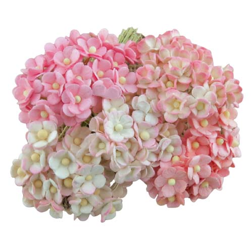 100 MINIATURE MIXED PINK SWEETHEART BLOSSOM FLOWERS