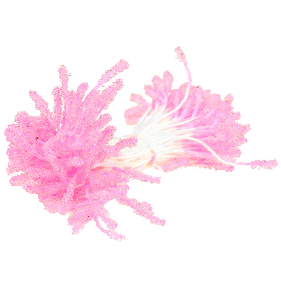100 OBLONG PINK FROSTED DOUBLE HEAD STAMENS