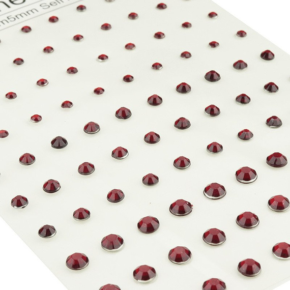 100 SELF ADHESIVE RHINESTONES - DEEP RED