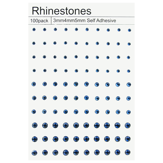 100 SELF ADHESIVE RHINESTONES - ROYAL BLUE