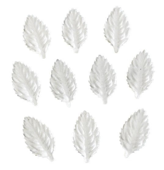 100 WHITE MULBERRY PAPER LEAVES - 1¼" (30mm)