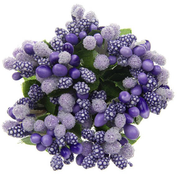 11 PURPLE/LILAC BEAD BERRY SPRAY CLUSTERS