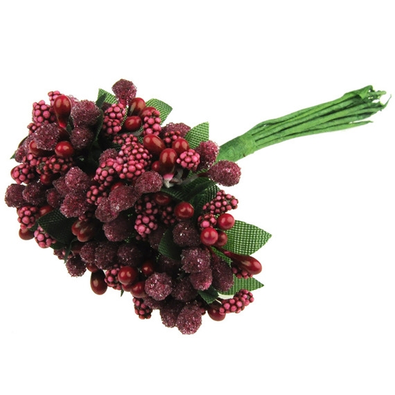 11 RED BEAD BERRY SPRAY CLUSTERS