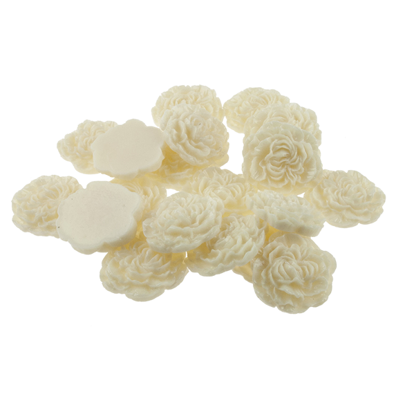 20 CREAM PEARL EFFECT ROSE CABOCHONS - 30mm (1¼")