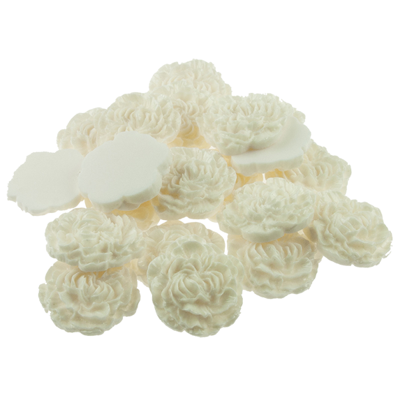 20 IVORY PEARL EFFECT ROSE CABOCHONS - 30mm