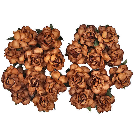 20 PALE PEACH PAPER COTTAGE ROSES 25MM