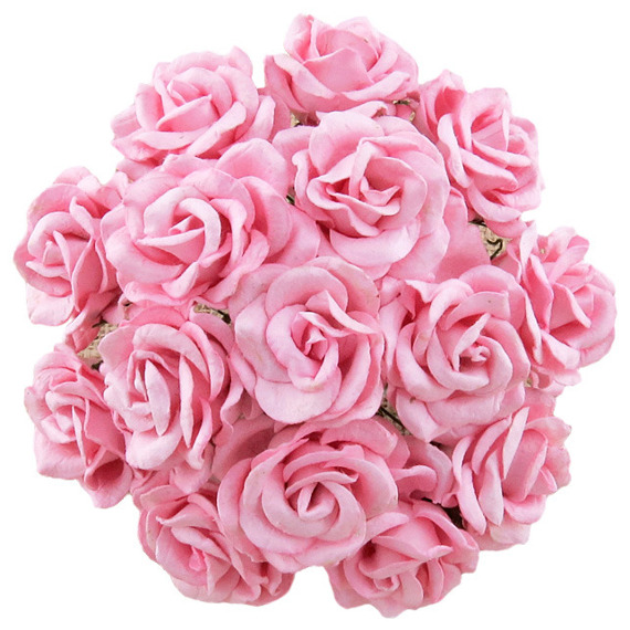 25 BABY PINK MULBERRY PAPER CHELSEA ROSES