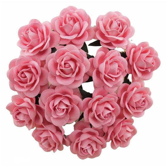 25 BABY PINK MULBERRY PAPER TRELLIS ROSES 35MM