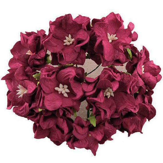 25 DEEP RED GARDENIAS 3,5cm