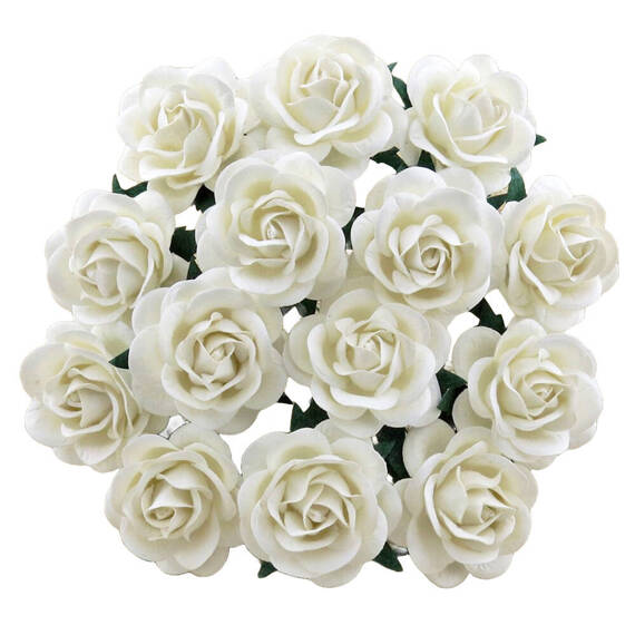 25 WHITE TONE MULBERRY PAPER TRELLIS ROSES 35MM