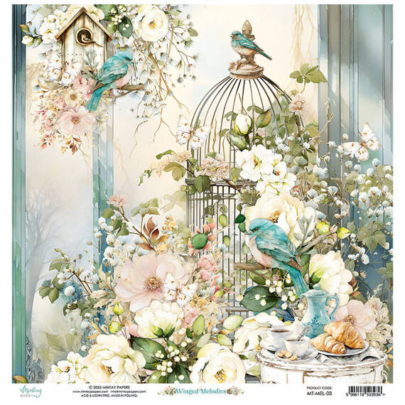 30x30 scrapbooking paper - Mintay - Winged Melodies 03