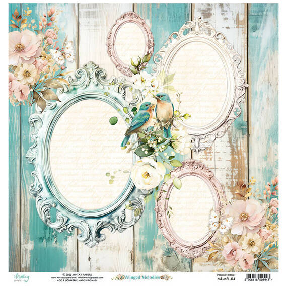 30x30 scrapbooking paper - Mintay - Winged Melodies 04