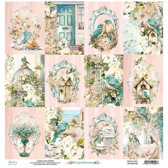 30x30 scrapbooking paper - Mintay - Winged Melodies 06