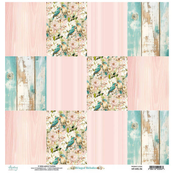 30x30 scrapbooking paper - Mintay - Winged Melodies 06