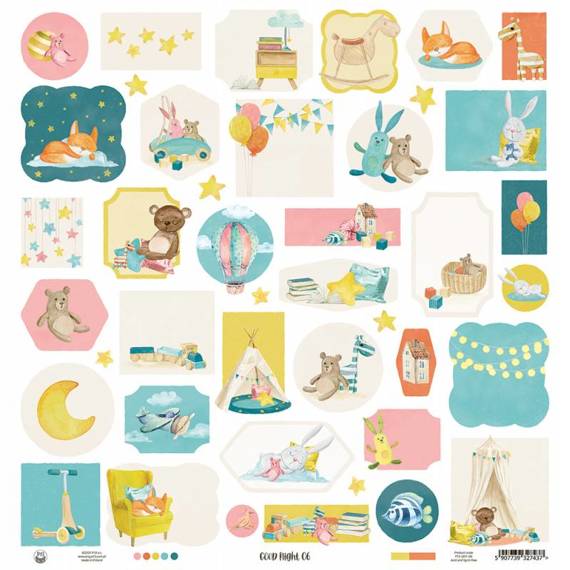 30x30cm double sided scrapbooking paper - P13 - Good Night 06