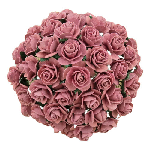 50 DUSKY PINK MULBERRY PAPER OPEN ROSES 10MM