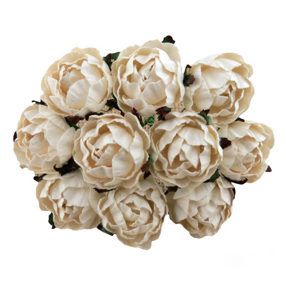 50 IVORY PEONY MULBERRY PAPER FLOWERS