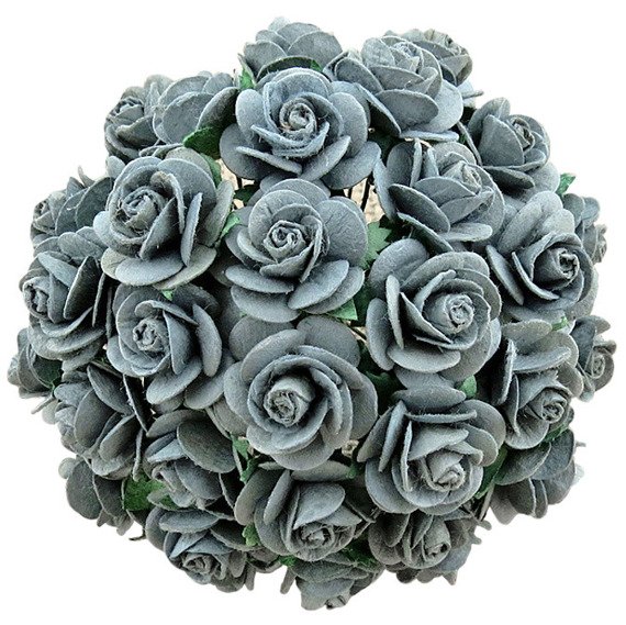 50 PARMA GREY MULBERRY PAPER OPEN ROSES 15 MM