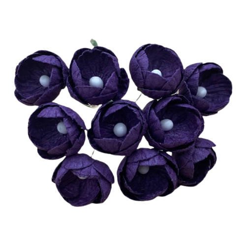 50 PURLE MULBERRY PAPER BUTTERCUPS