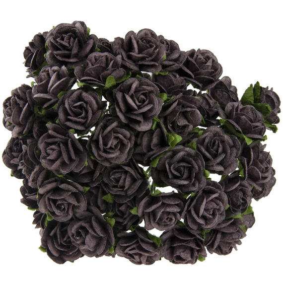 50 WALNUT MULBERRY PAPER OPEN ROSES 10MM