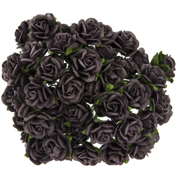 50 WALNUT MULBERRY PAPER OPEN ROSES 15MM
