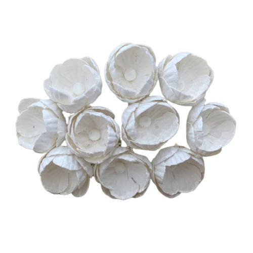 50 WHITE MULBERRY PAPER BUTTERCUPS