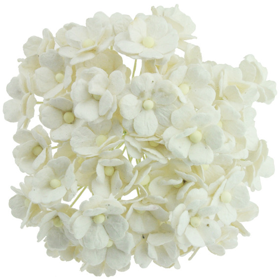 50 WHITE MULBERRY PAPER SWEETHEART BLOSSOM FLOWERS