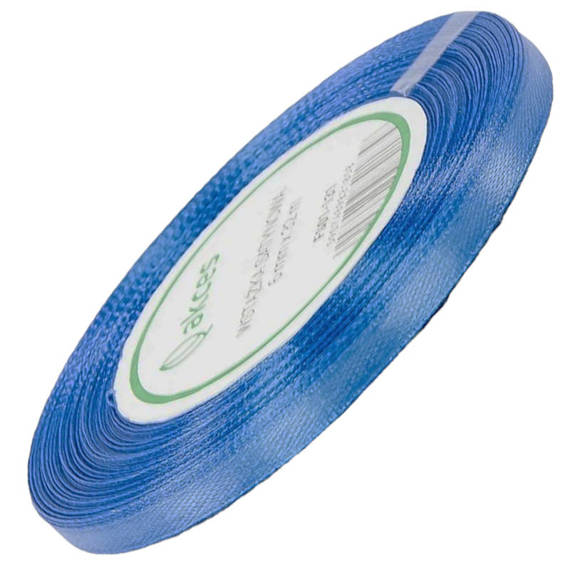 Blue satin ribbon 6mm - 32mb