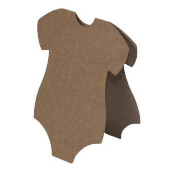 Card base - Baby bodysuit - brown kraft - 14,7 x 18,2 cm