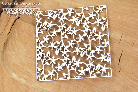 Chipboard Background with a Winter theme small - Cherish Christmas