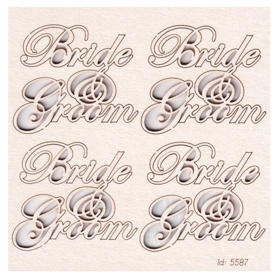 Chipboard - Bride and Groom lettering