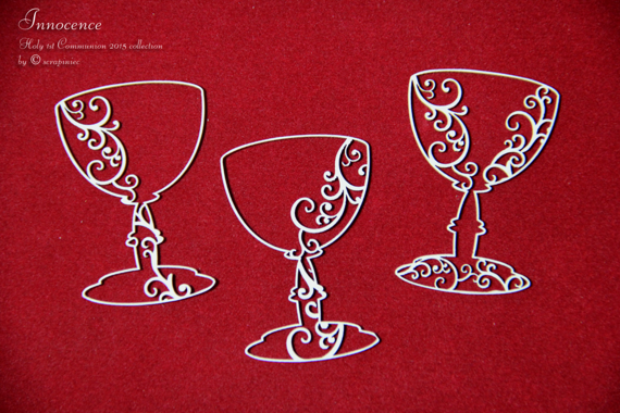 Chipboard Chalice openwork - mix  (3 pcs) - Innocence 