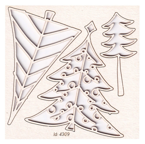 Chipboard Christmas trees - Mon Merry cheri