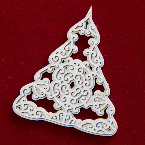 Chipboard Die Cut 2-layer small Christmas tree - Idea d'oro SC