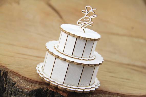 Chipboard Die Cut 3D - 3D basic cake - Scrapiniec