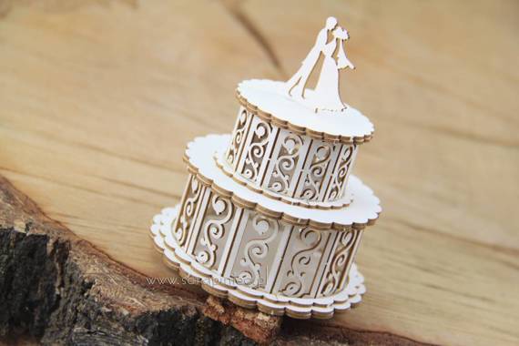 Chipboard Die Cut 3D - 3D openwork cake - Scrapiniec