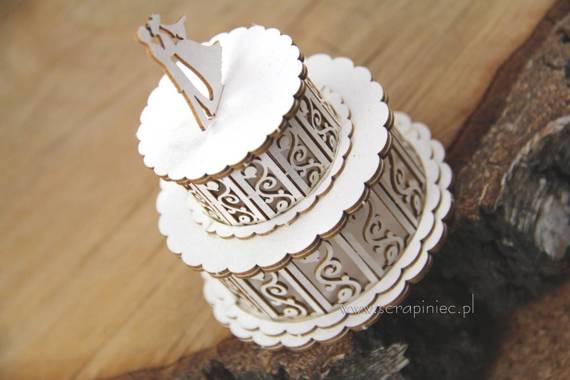 Chipboard Die Cut 3D - 3D openwork cake - Scrapiniec