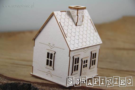 Chipboard Die Cut 3D - Micro house 03 for box - Scrapiniec